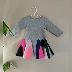 Halabaloo Gray Dress with Multicolor Panels